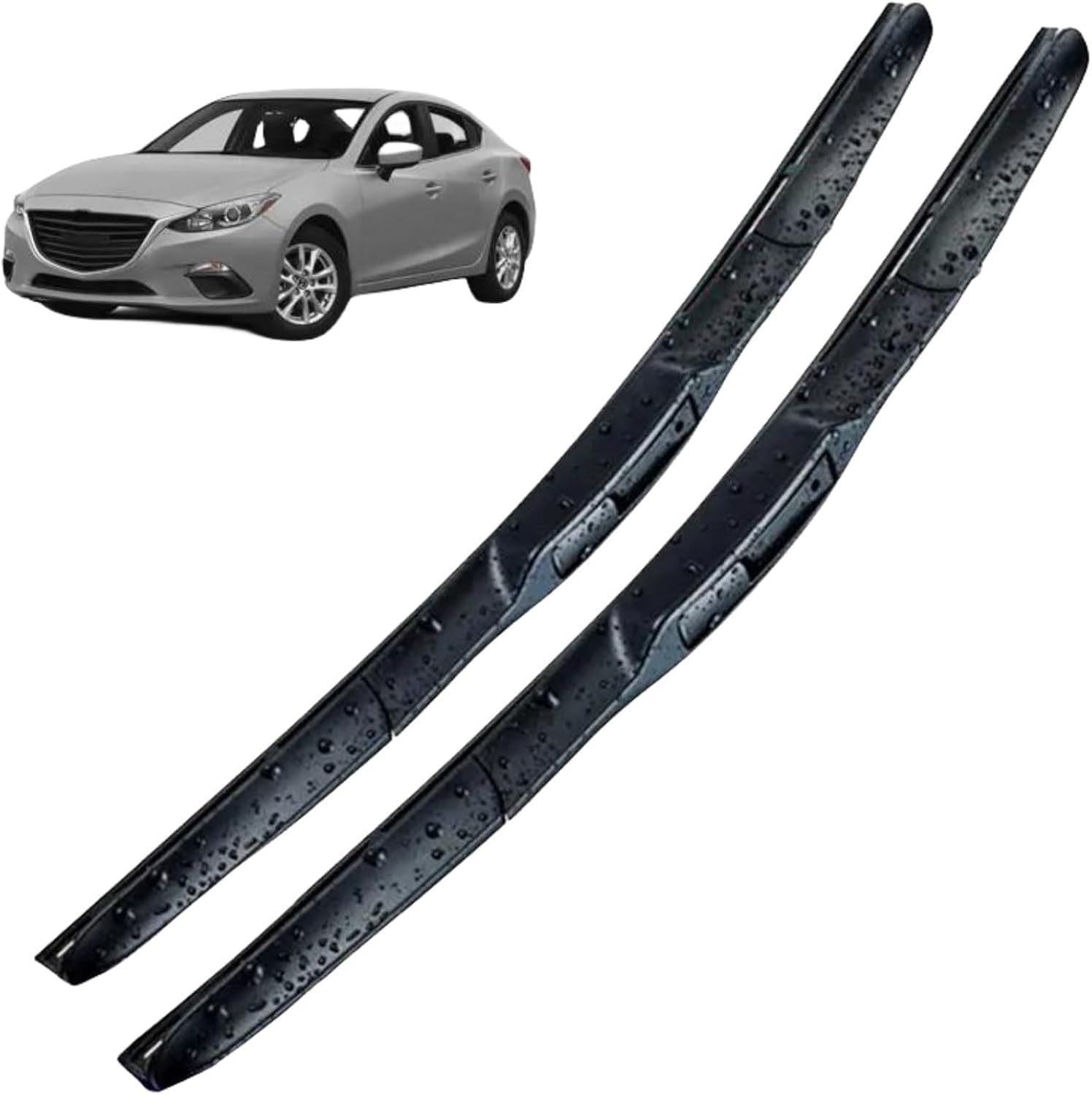 ZhangXD Front Windscreen Wipers For Mazda 3 Axela BM BN 2014-2018, Windshield Window Brush Front Wiper Blades All-Weather Replacement Set Easy Installation