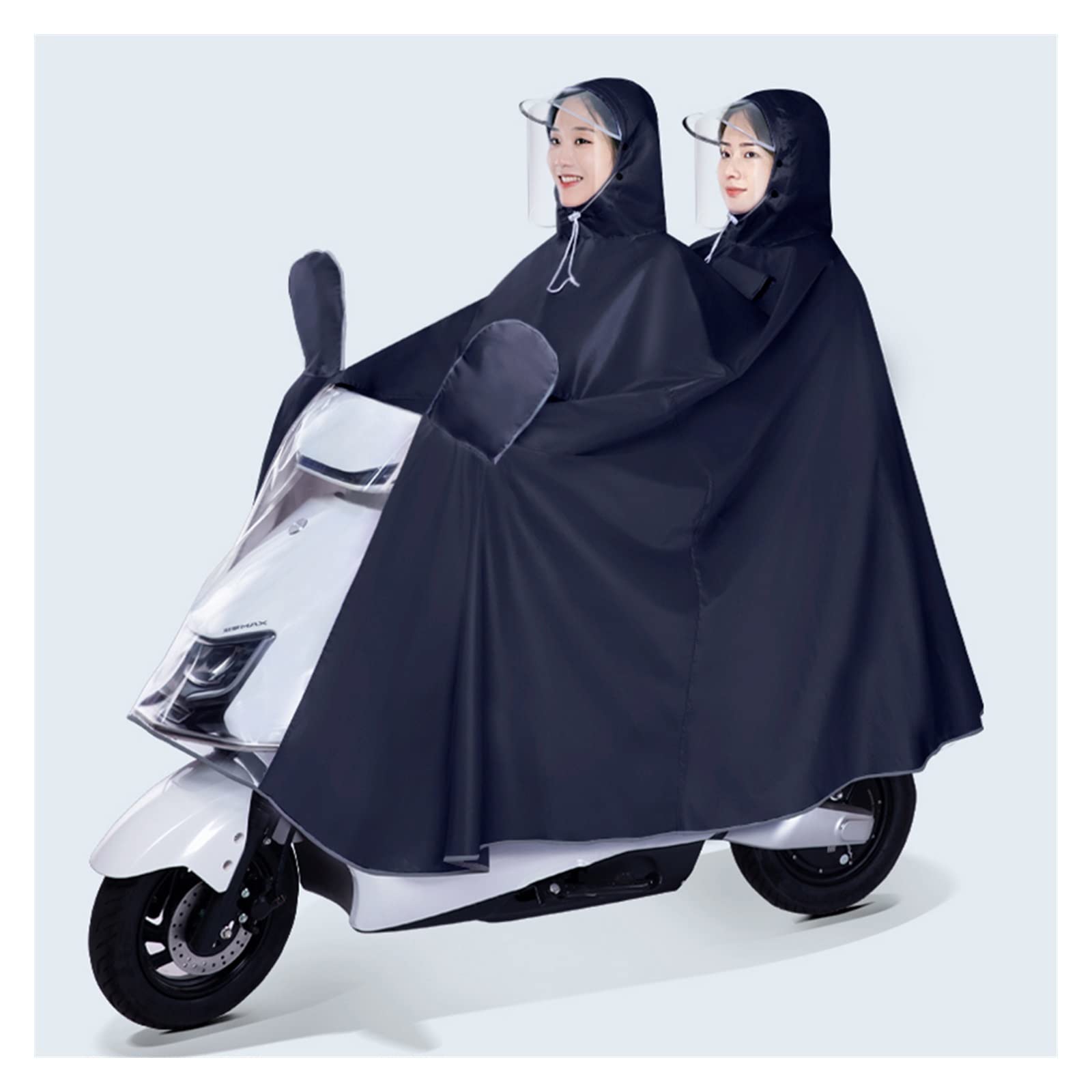 Wodoodporny rowerowy płaszcz przeciwdeszczowy, ponczo przeciwdeszczowe z kapturem, dwuosobowa wiatroszczelna peleryna przeciwdeszczowa unisex, na rower E-bike Mobilna hulajnoga Motocyklowa osłona prz
