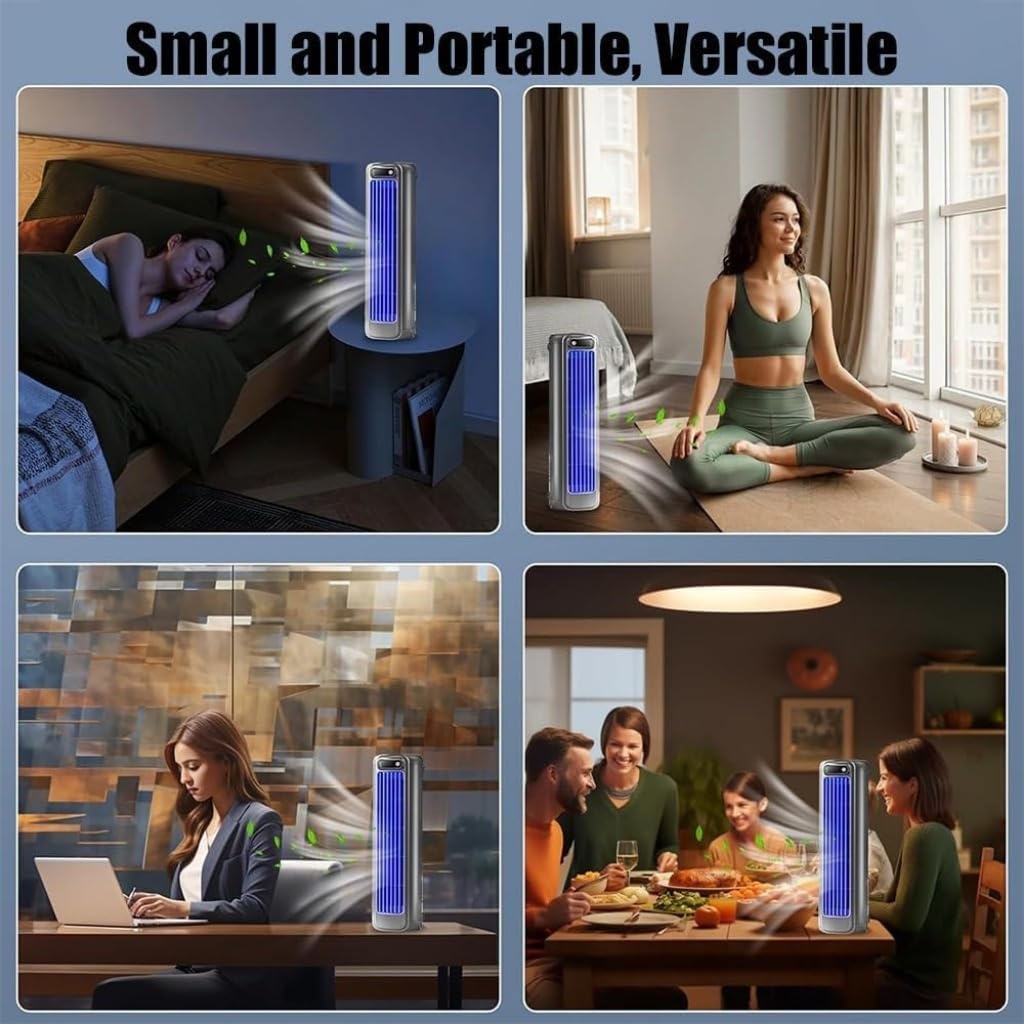 Migilife Asso del Freddo Condizionatore, 3 Velocità, Regolabile, con Sistema di Raffreddamento 3D Senza Lama, Condizionatori Portatili, per Camera da Letto, Ufficio(#A)
