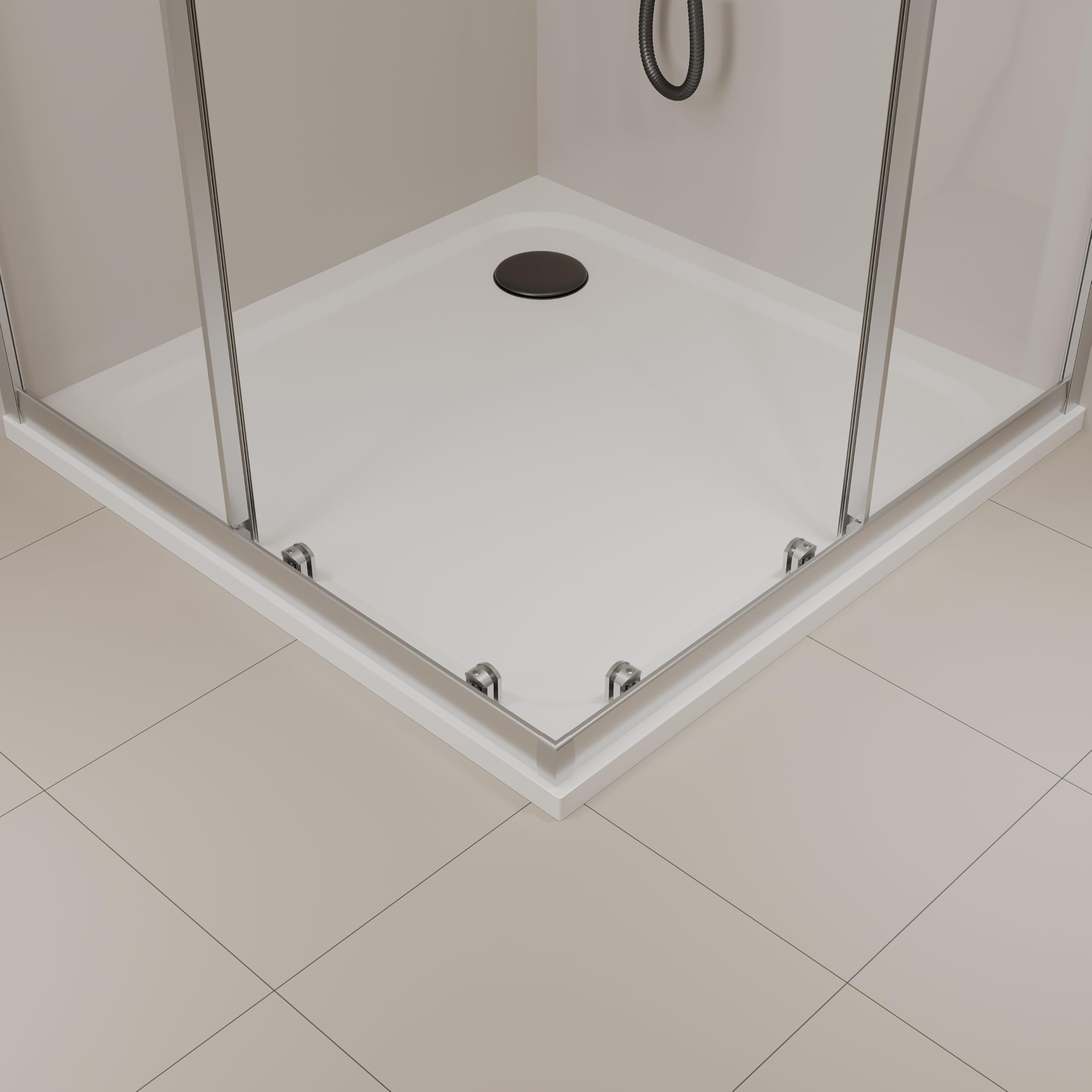 Box Doccia PRIME 6MM h195cm in Vetro Temperato Doppie Rotelle Maniglie e Profili in Alluminio (70x100)