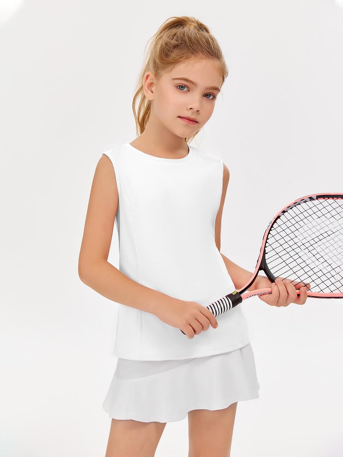 Haloumoning Girls Athletic Tank Tops Kids Sleeveless Running Tennis Yoga Shirts 4-14 Years - Image 2