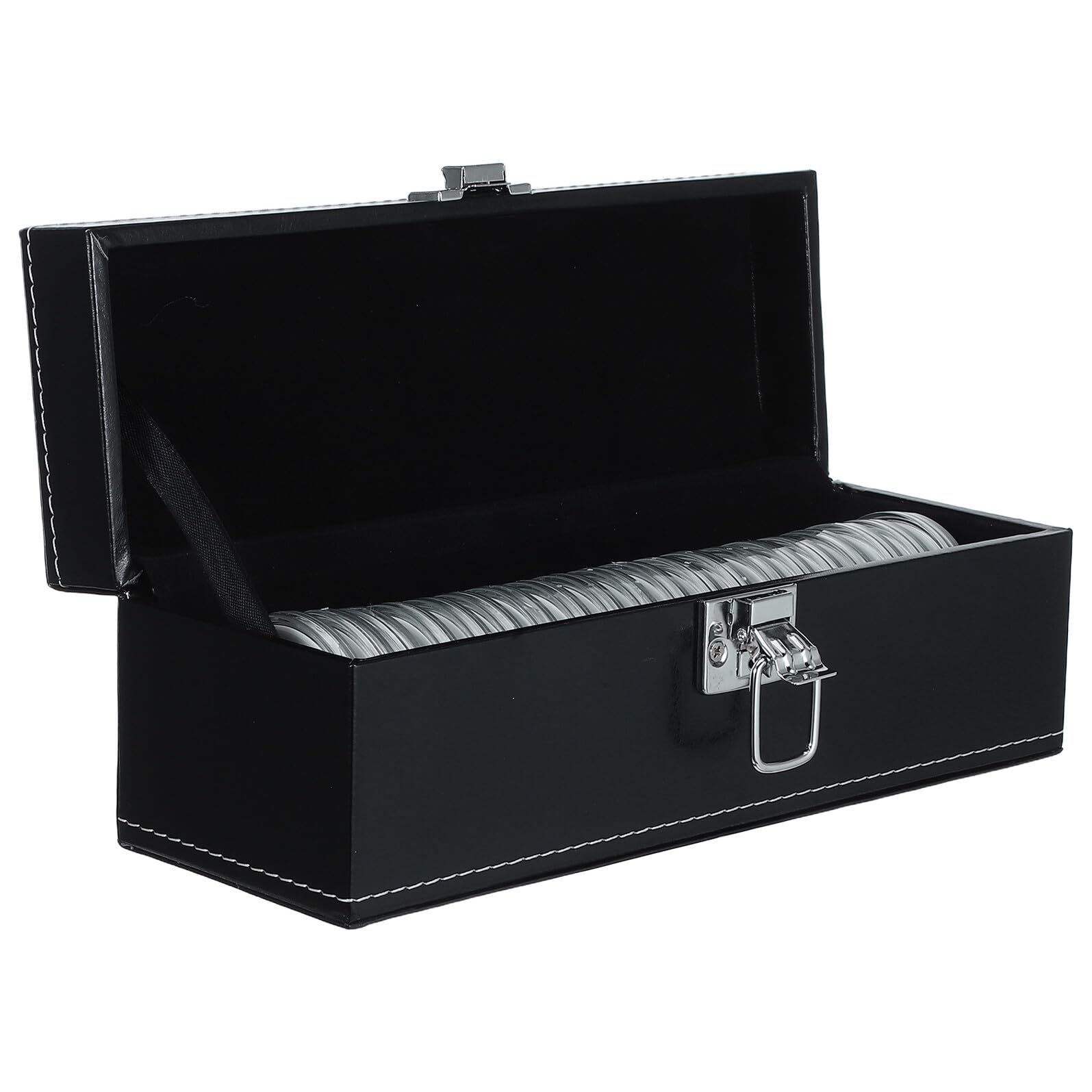 WOONEKY Coffret Porte-pièces Hermétique 20 Emplacements 39 Mm Étui de Collectionneur Rond en Plastique Transparent pour Rangement Numismatique Voyage et Exposition