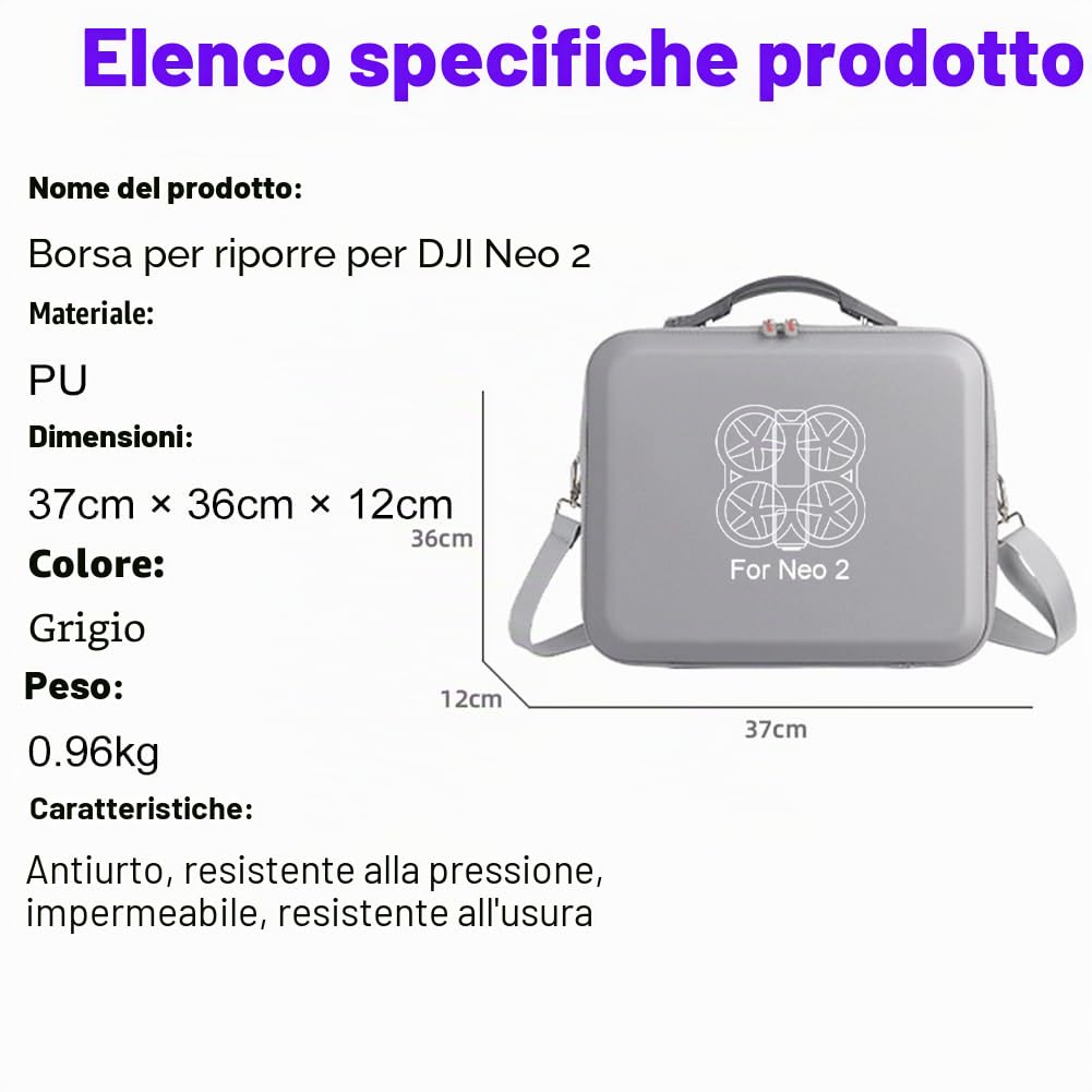Custodia da trasporto per DJI Neo 2 Motion Fly More Combo, borsa a tracolla portatile da viaggio per occhiali N3, RC Motion 3, hub di ricarica e altri accessori per droni, Opzione 1, Custodia