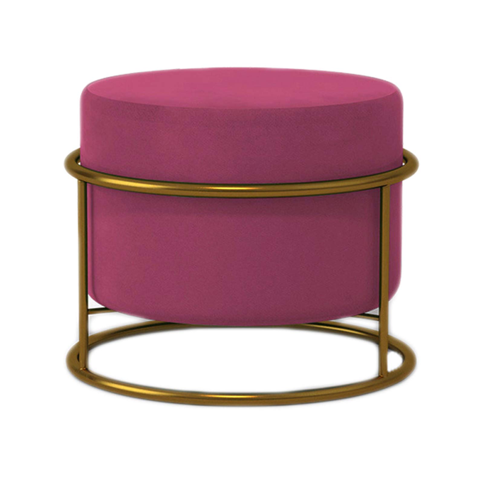 LMMIAOZ Modern Round Foot Stool Leg Rest Soft Tufted Upholstered Pouffe Chair for Home Living Room Bedroom Office Flannel Wine Red