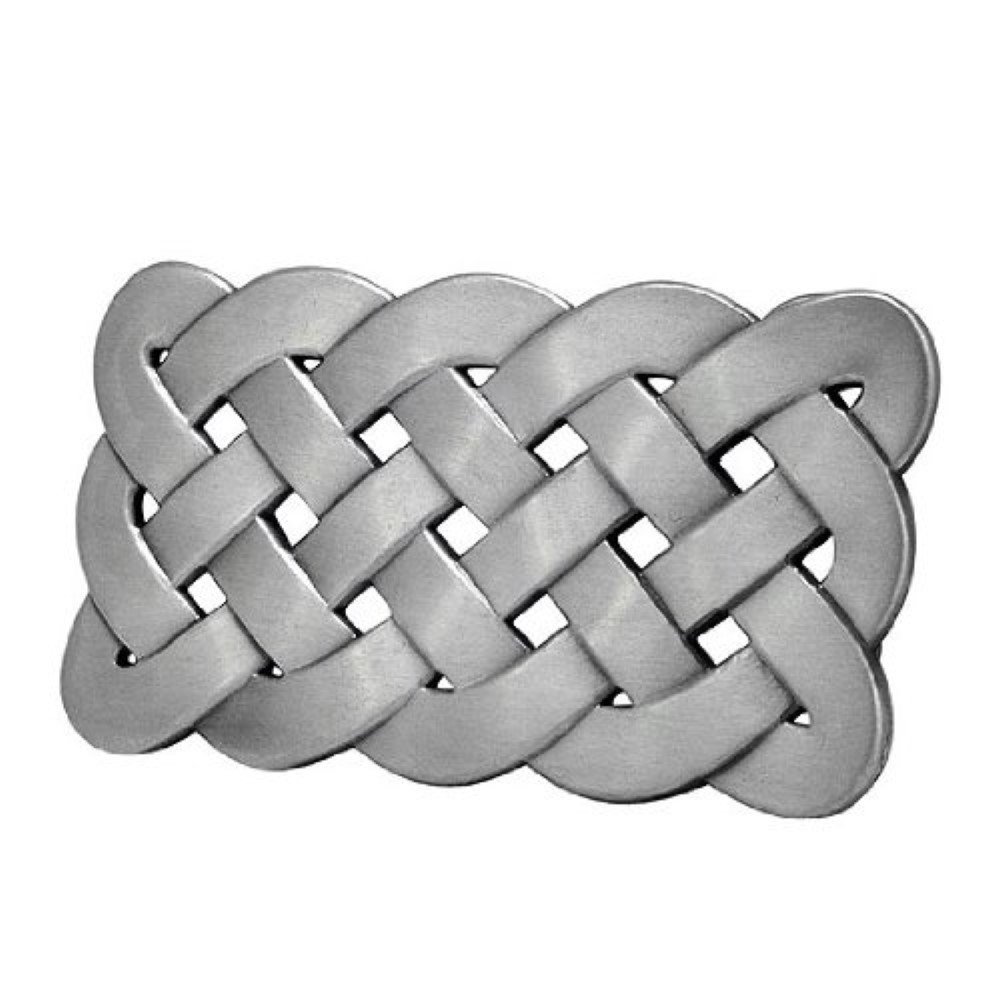 Piercing Pros Buckle Rage Adult Unisex Celtic Knot Mesh Design Medieval Belt Buckle Silver