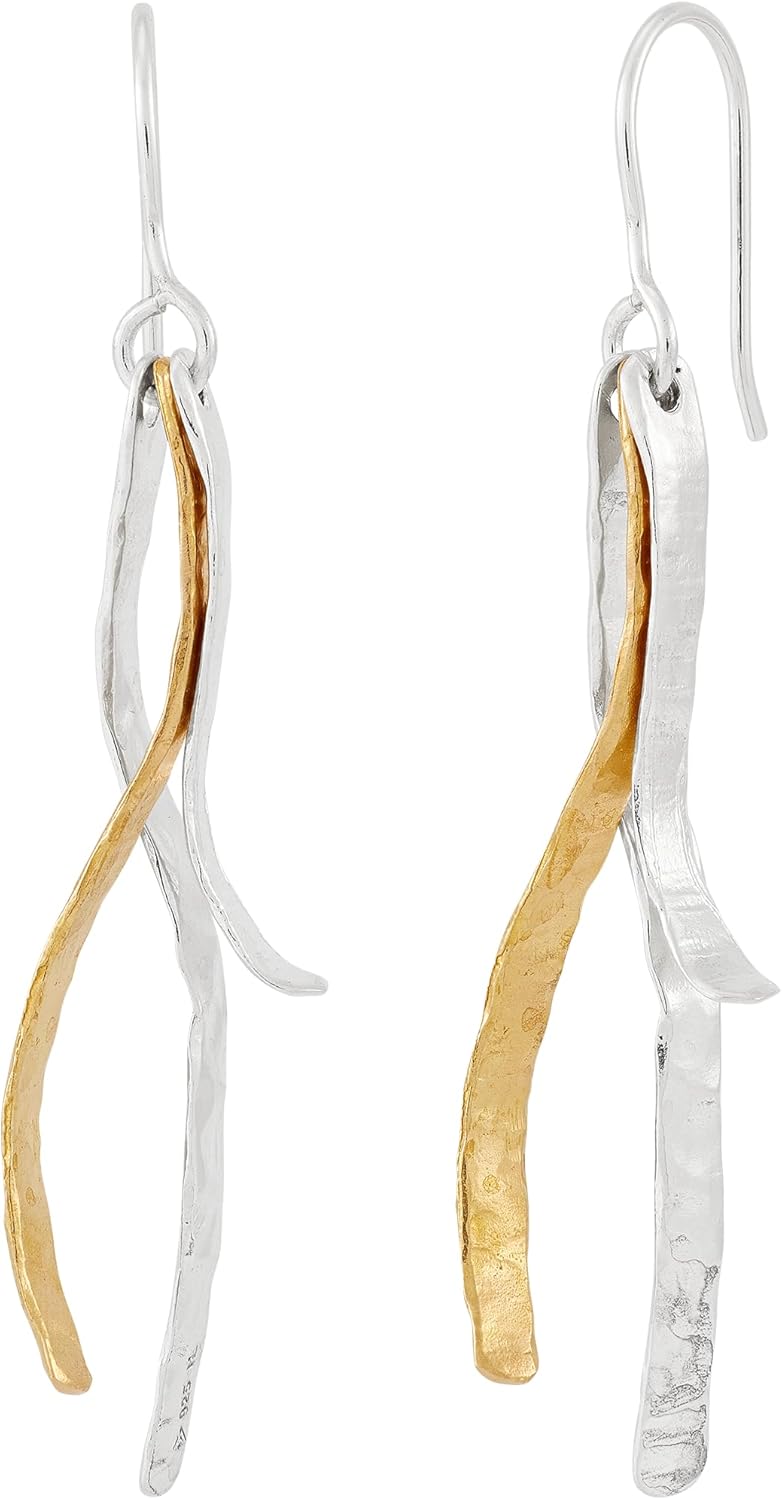 Silpada 'Golden Whisper' Sterling Silver and Brass Drop Earrings