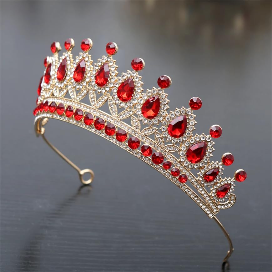 Dninmim Tiara nuziale da donna con strass, accessorio per capelli da sposa, stile vintage