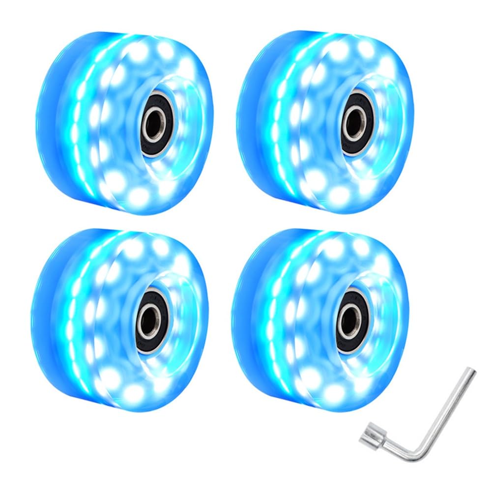 Yeraa Roues Lumineuses Pour Patins à Roulettes 58x32mm – Flocons De Neige Colorés, Résistance Et Glisse En Douceur