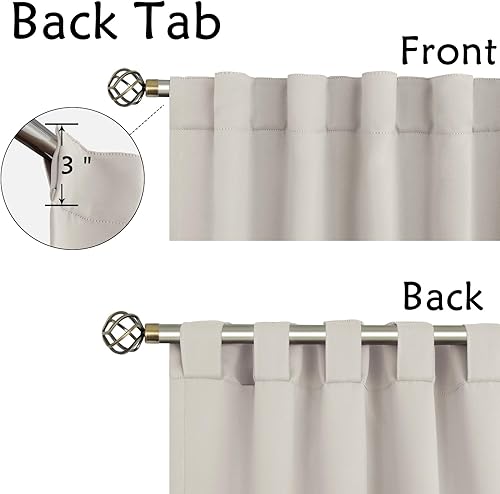 Miniatura 3 de BGment Cortinas opacas con bolsillo para barra y pestaña trasera para dormitorio, cortinas de oscurecimiento con aislamiento térmico para sala de