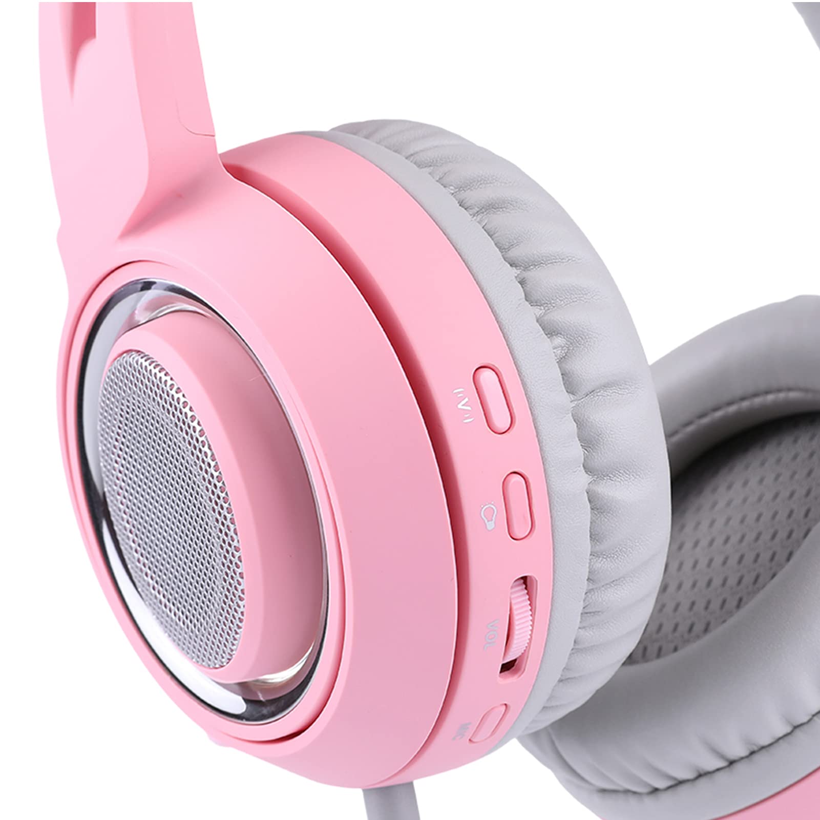 SIXRUN USB Zestaw Słuchawkowy do Gier z Mikrofonem, Różowe LED (PINK)