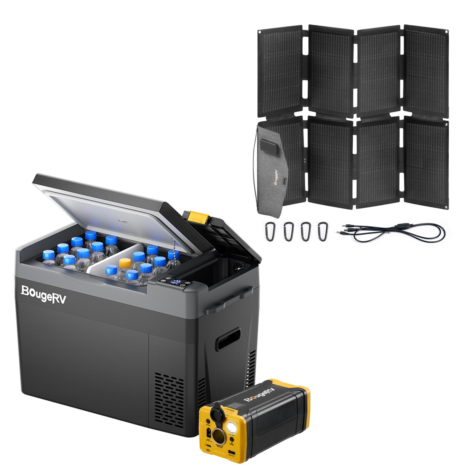 BougeRV CRPRO Kompressor 29 Liter Kühlbox 12v mit 266Wh Akku & 100w solarpanel