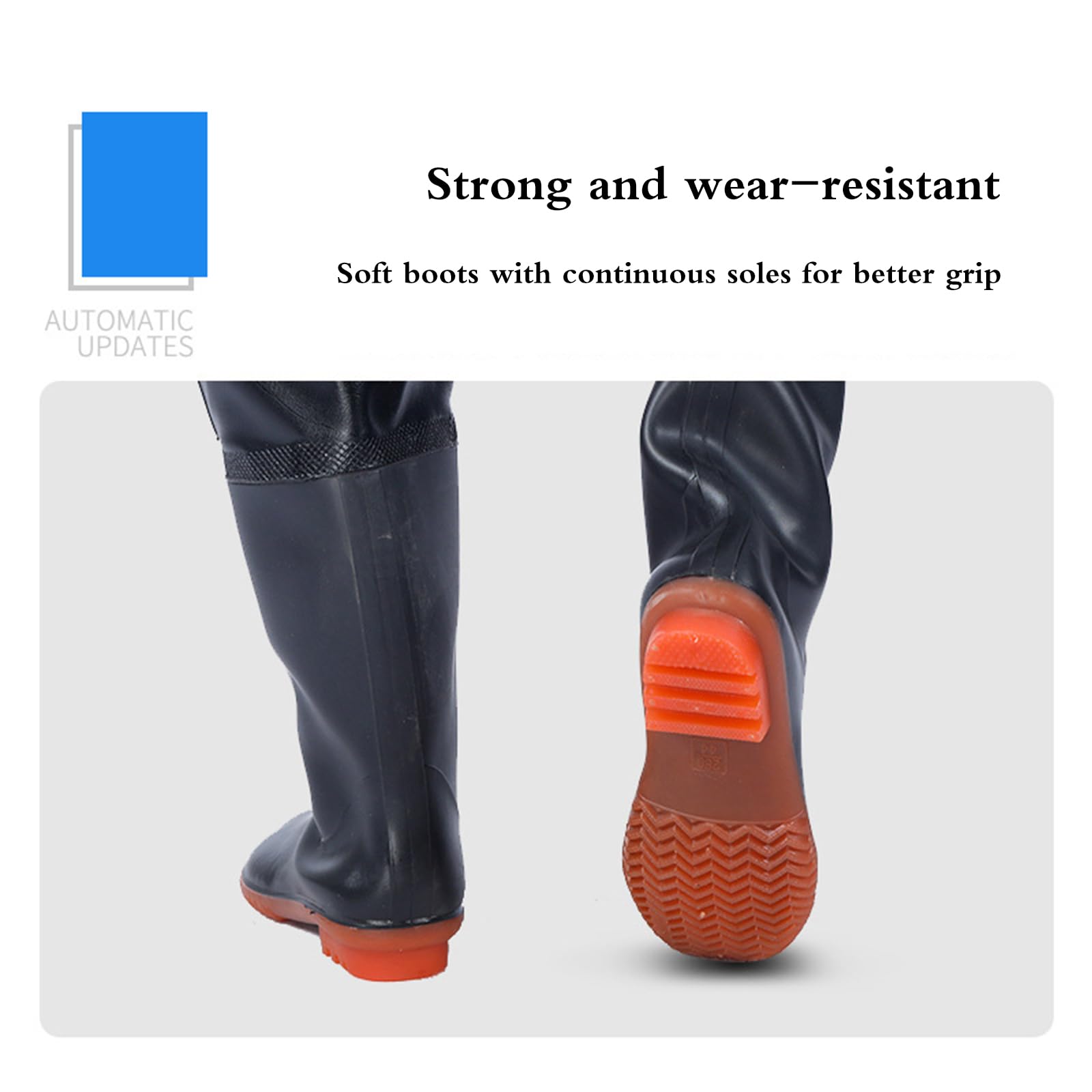 Waders Peche Homme,Pantalon De Pataugeoire De PêChe,Waders Waders De PêChe ImperméAble,avec Bottes Semelle à Crampons pour Homme Et Femme,PVC Respirant Waders PêChe,pour PêChe à La Mouche