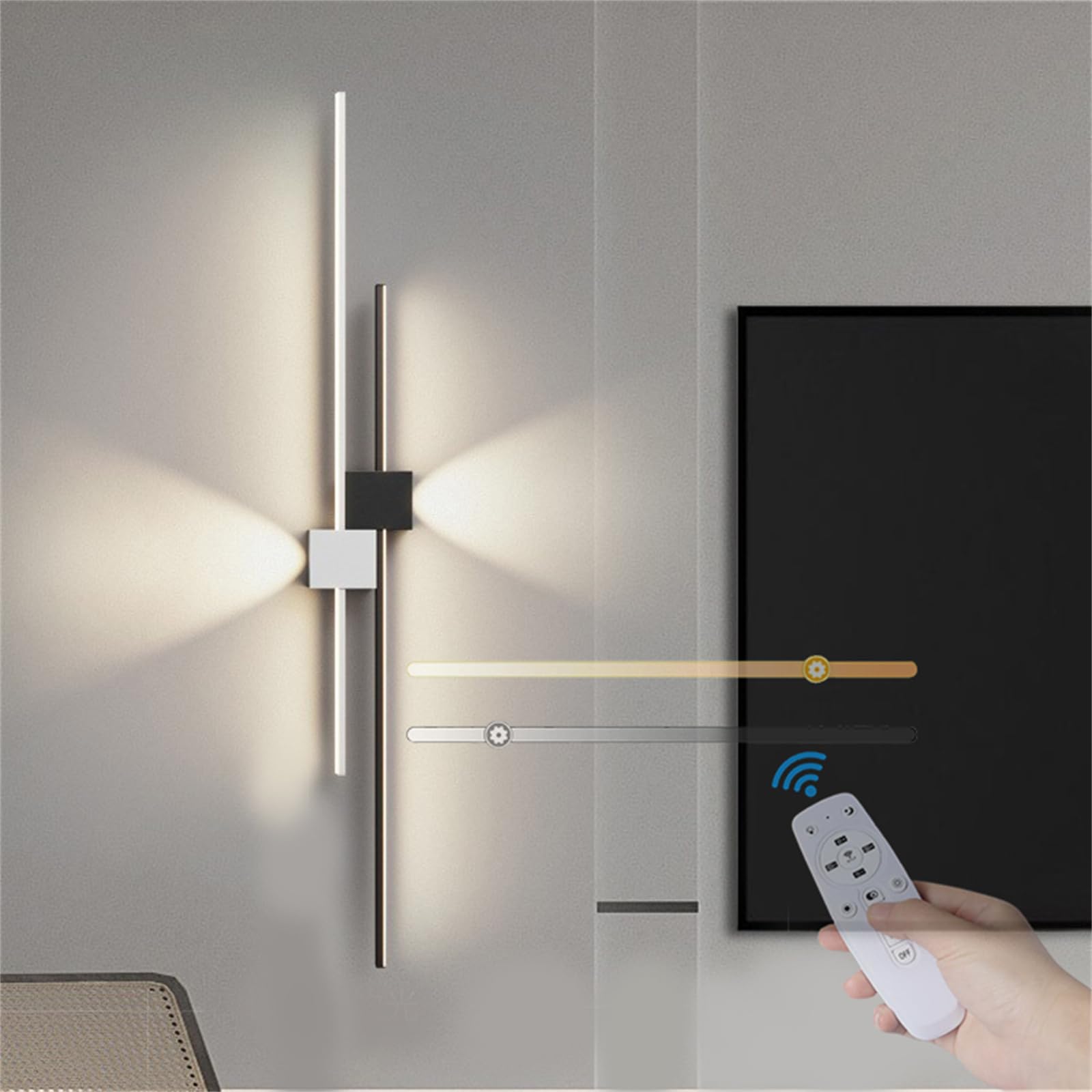 Aplique de pared interior LED regulable 3000K-6500K con mando para pasillo 8