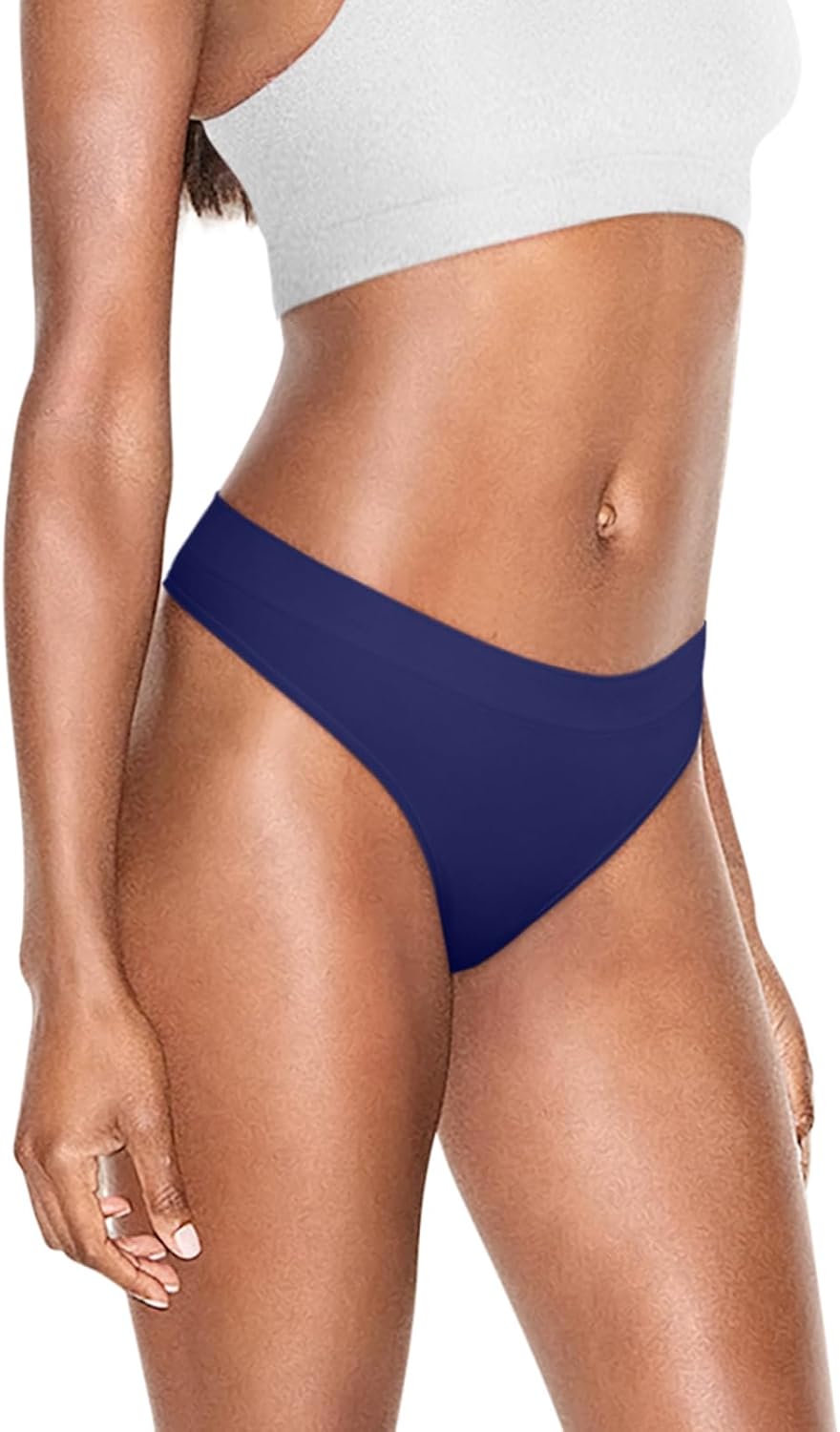 REORIA High Waisted Thongs for Women Breathable Seamless Thong Panties Sexy No Show Underwear 5 Pack - Image 2