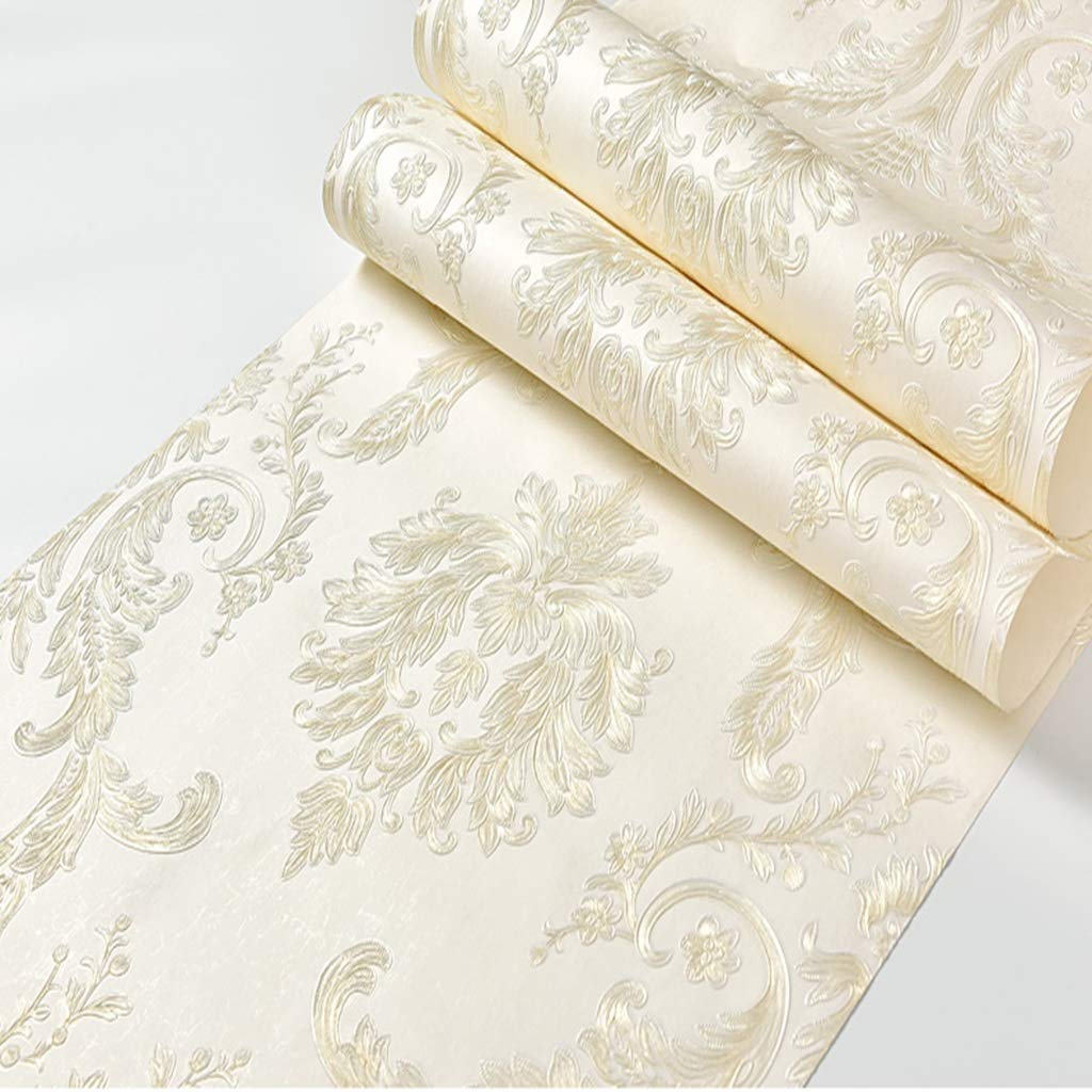 Papel Pintado Papel Pintado Autoadhesivo Beige, Papel De Pared con Estampado Tridimensional Europeo, Pegatinas De Pared para Niños Y Niñas Dormitorio, 0.53x3m / 0.53x6m (Size : 0.53x6m)