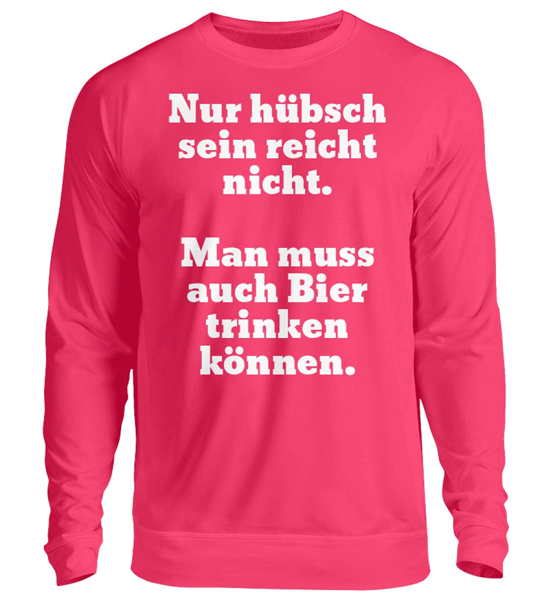 Pull unisexe rose rose taille L avec broderie humour bière - 3