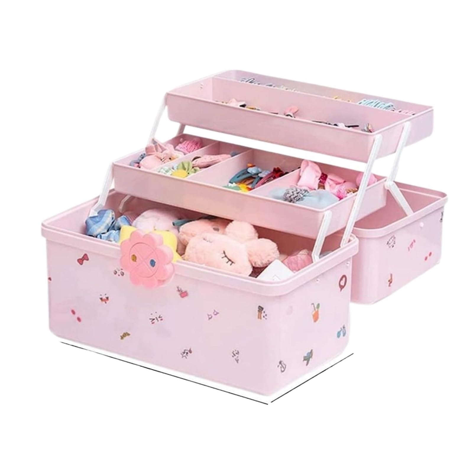 Haargummi Organizer Tragbare Aufbewahrungsbox for Haarschmuck, Schlafzimmer-Organizer for Haarnadeln, Gummibänder, Seile und Schmuck(L)