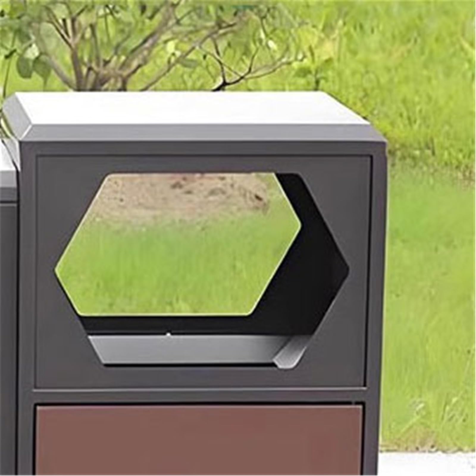Papelera de Reciclaje Cubo de Basura de Doble Caja Contenedor de Basura de Acero for Exteriores