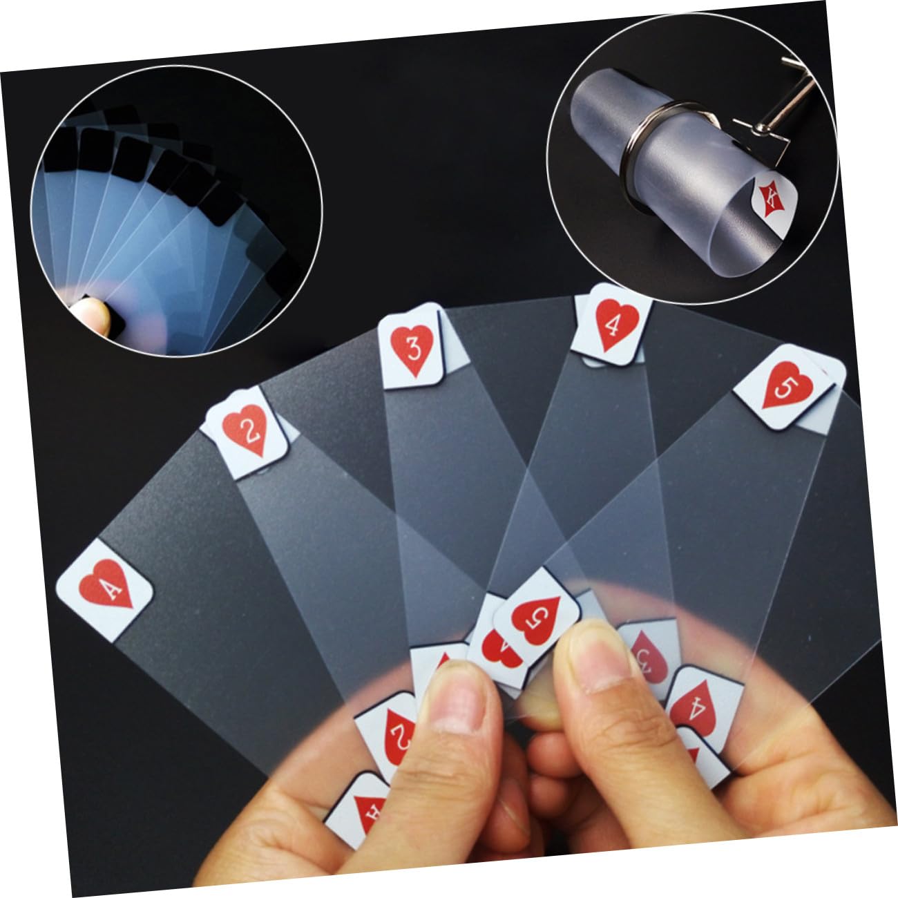 TOYANDONA 3pezzi Poker Trasparente Plastica Pvc Mazzo Di Carte Creativo Per Giochi Da Tavolo Per Famiglie e Collezionisti Materiale Resistente e Facile Da Usare