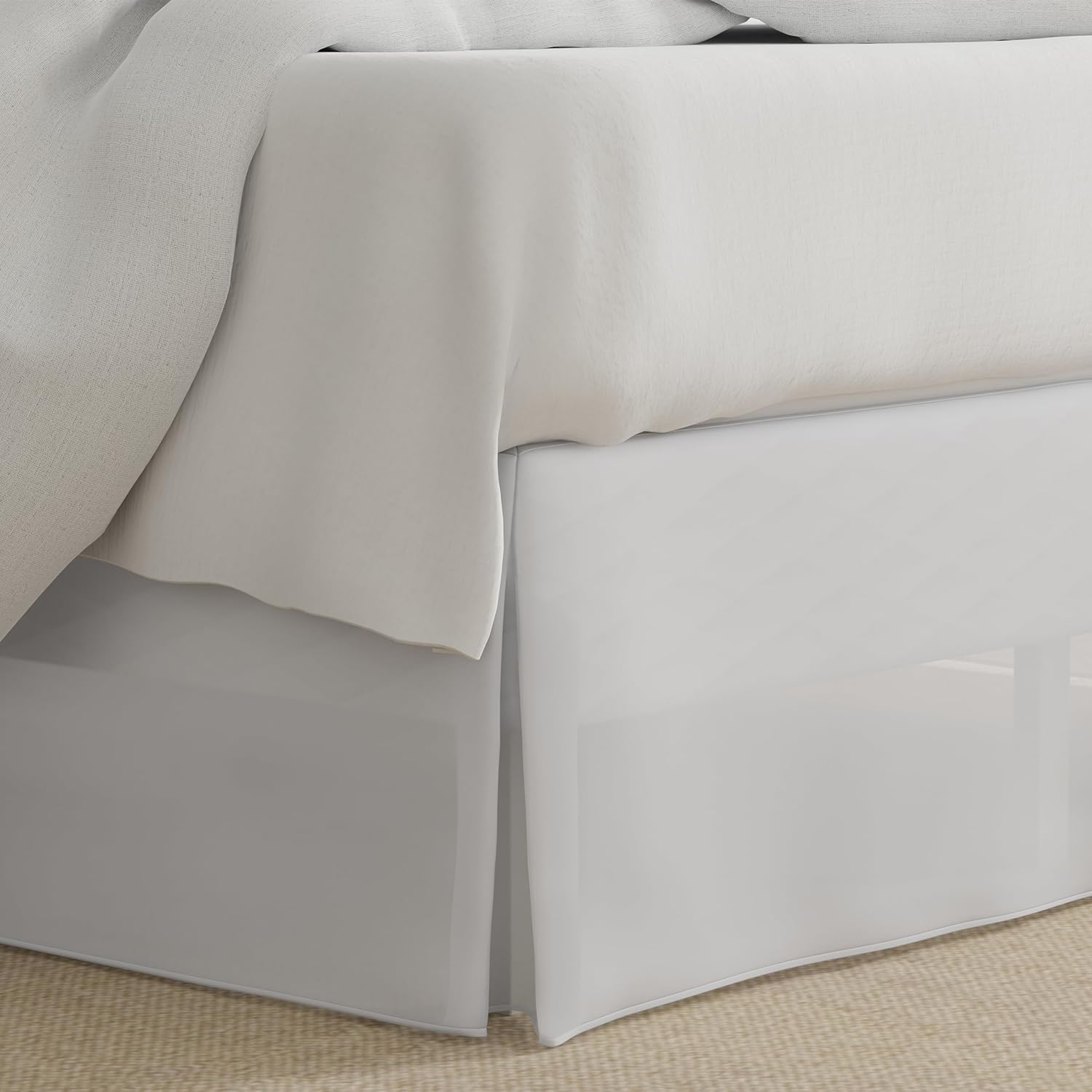 Lux Hotel Microfiber Tailored Style Bed Skirt with Classic 14 Inch Drop Length, Full, White Lux Hotel Microfiber Tailored Style Bed Skirt with Classic 14 Inch Drop Length, Full, White