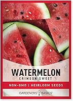 Gardeners Basics Crimson Sweet Watermelon Seeds - Heirloom Non-GMO, 2 Grams for Juicy Home Garden Harvests