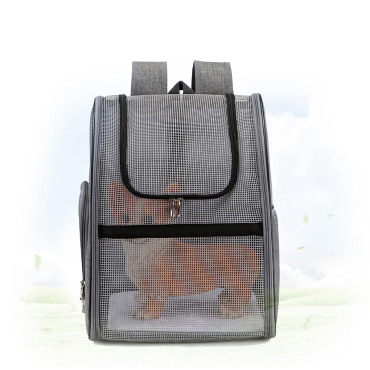PRETYZOOM Mochila de Malla Transpirable para Mascotas, Bolsa Portátil para Gatos y Perros, Ligera, al Hombro, para Excursiones