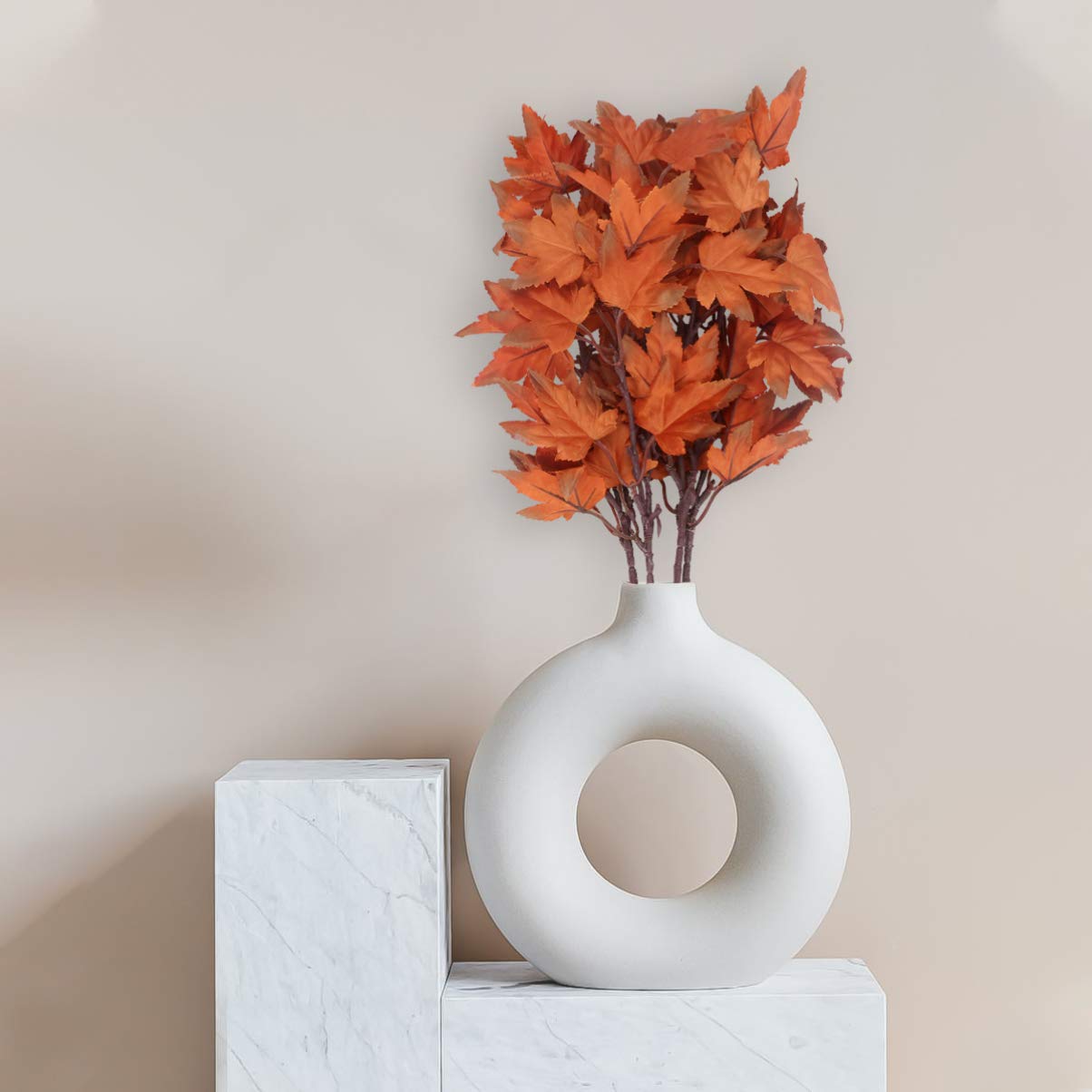 PRETYZOOM Ramo d Acero Finto Autunnale Per Ringraziamento Zucca Imitazione Foglie d Acero Decorazione Pianta Ornamento Casa