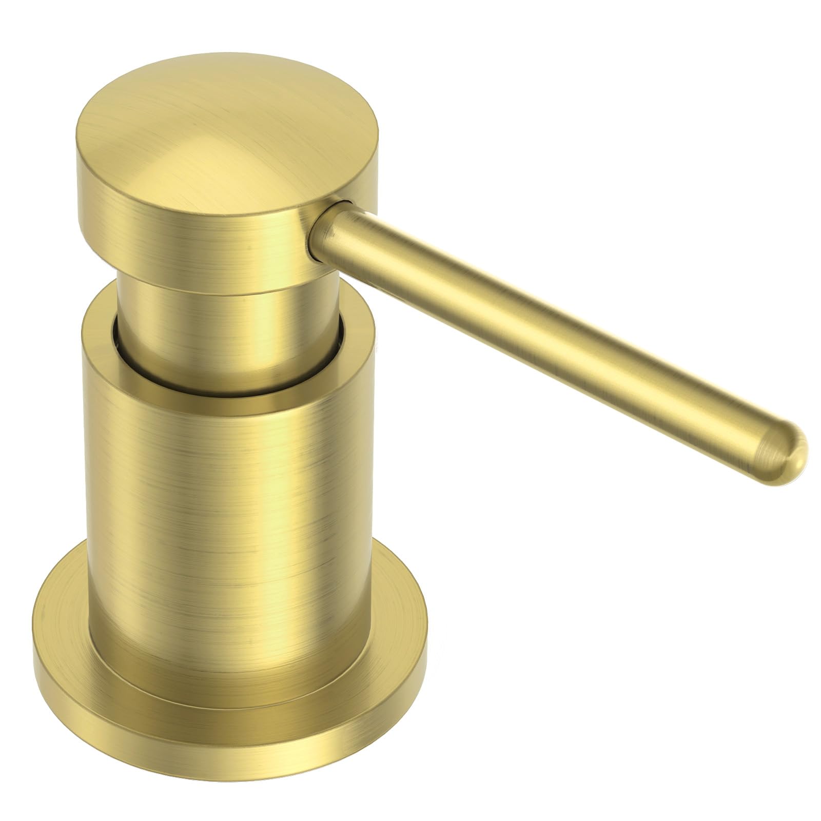 Lava Odoro Gold-Seifenspender für Küchenspüle, moderner Messing-eingebauter Pumpspender mit 530 ml nachfüllbarer Flasche, Küchenseifen- und Lotionspender, fleckenfrei, gebürstetes Gold, KSD-21