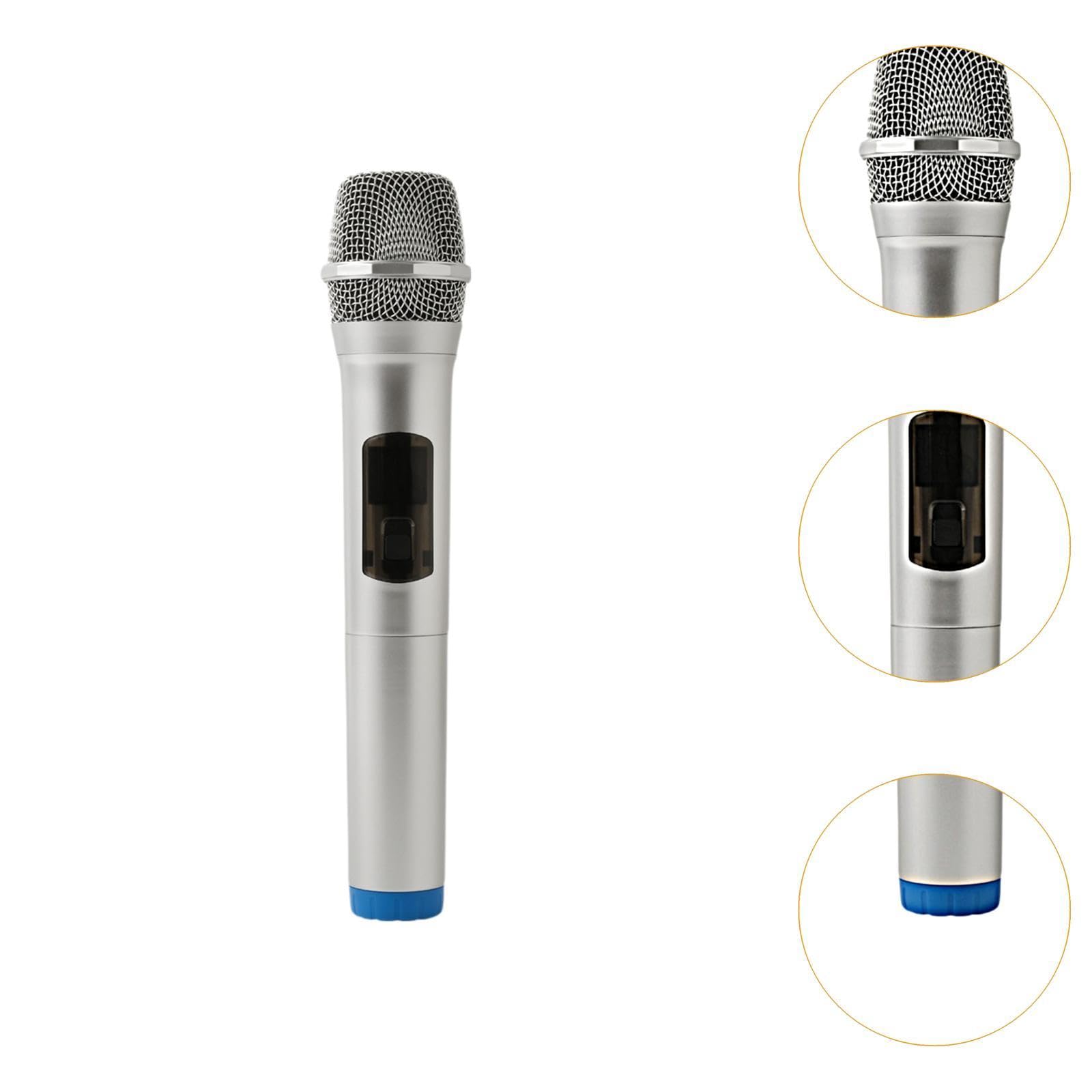 Vaveren Microphone Toy Kids Microphone for Play Speech Practice Microphone Prop Simulated Microphone for Events Cosplay Costume Party, Blue Base