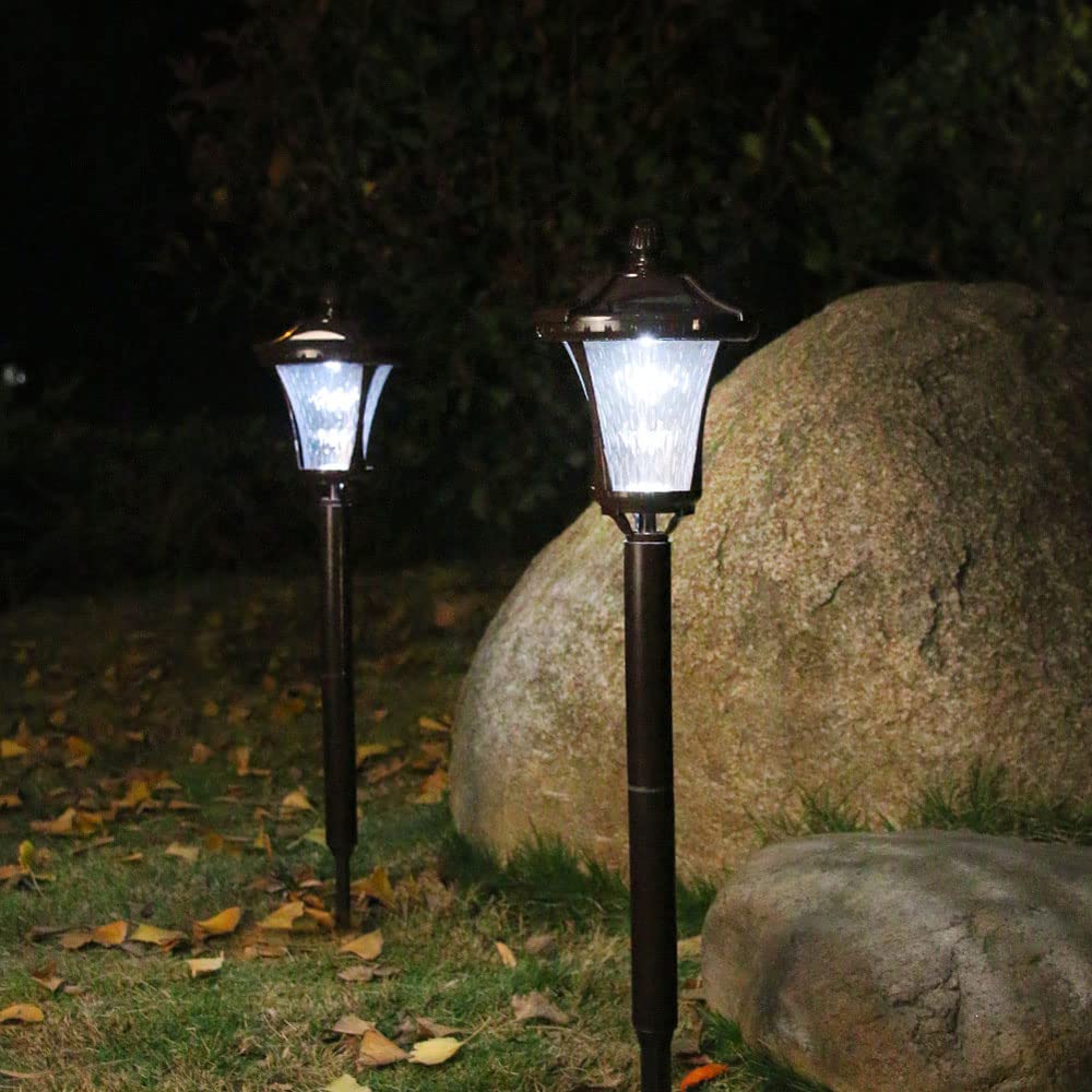 Solarne lampki na słupki zewnętrzne wodoodporne do ogrodzenia trawnika ogrodowego, od zmierzchu do świtu, automatyczne włączanie/wyłączanie, lampa LED, pasuje do słupków 4 x 4, nowoczesna