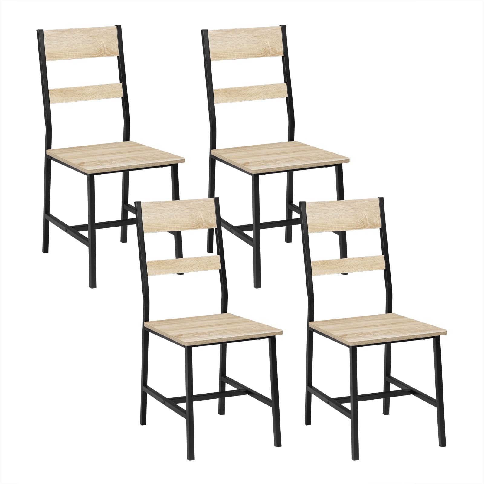 JIJIAN Set di 6 Sedie Sala da Pranzo, Sedie da Cucina, Sedia imbottita, Sedia da Soggiorno, Sedia di Design con Schienale, Seduta in Velluto con Gambe in Metallo Nero, Colore Champagne