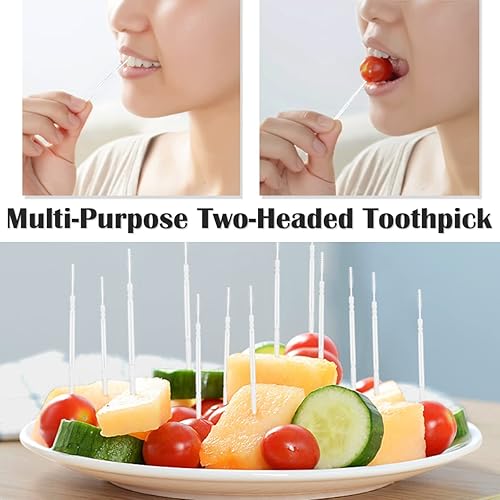 Miniatura 5 de FERCAISH Palillo de dientes interdental desechable de doble cabeza, 1060 piezas, cepillo de plástico, palillos de dientes para el cuidado bucal,