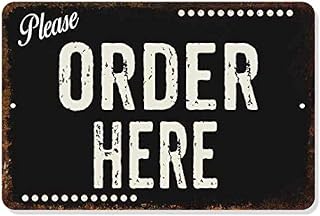 Please Order Here Sign Dark Restaurant Signs Rustic Wall Décor Counter Bar Grill Diner Pick Up Retro Kitchen Gift 8 x 12 High Gloss Metal 208120061064