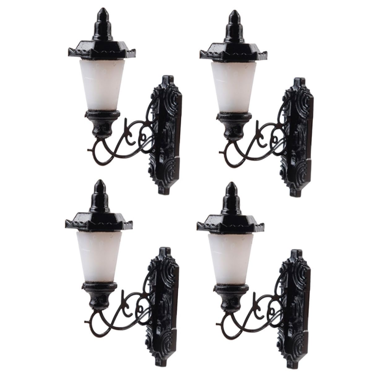 NUOBESTY 4Pcs Miniature Luminous Wall Lamps for Sand Table Decor Tiny LED Wall Light Models with Warm Glow for DIY Mini Homes Realistic Decor Accessories for Houses