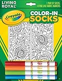 Kid's Crayola Color-In Socks - Includes 1 Pair Of Socks And 4 Fabric Markers - Candy Design