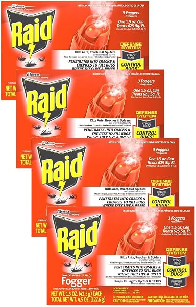 Raid Concentrated Deep Reach Fogger Pack of 4