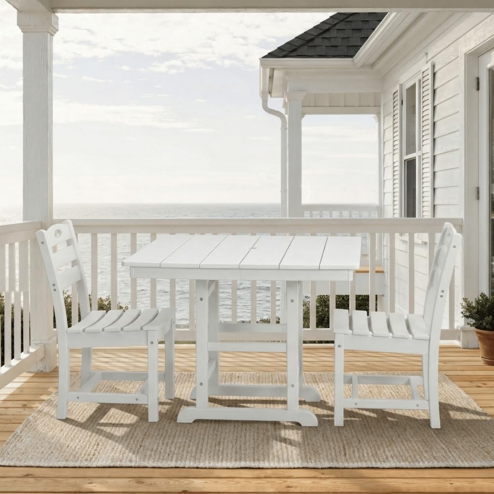 HDPE Outdoor Dining Set with Square Table and Chairs for Patio Use