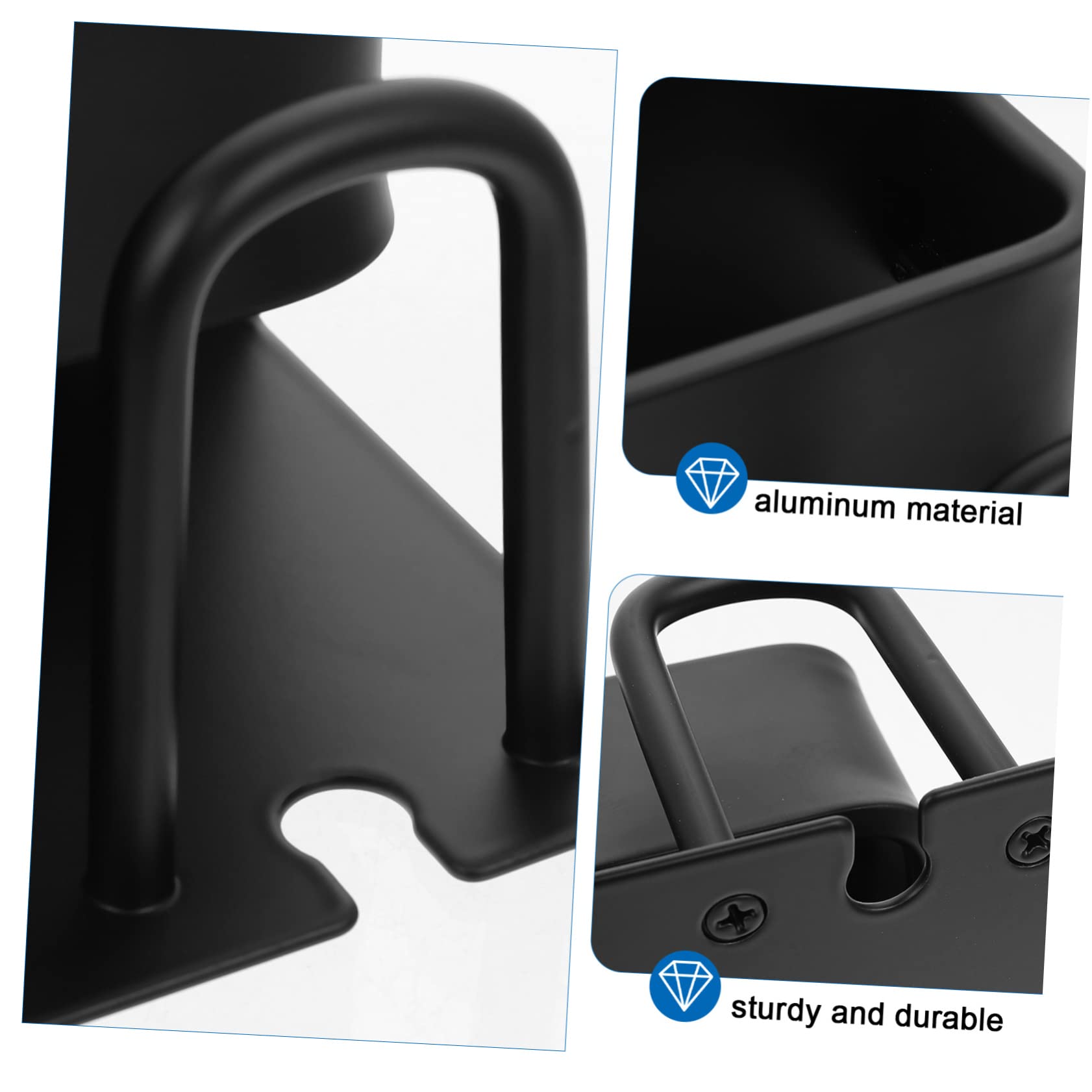 Zahnbürsten Wandorganizer aus Aluminium in Schwarz mit Stabiler Aufbewahrung für Zahnbürsten Mundbecher und Zahnpasta für Badezimmer und Dusche