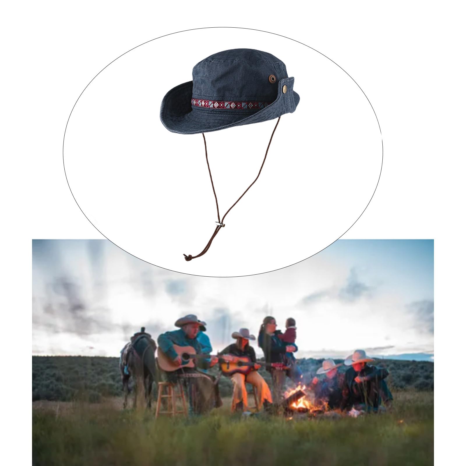 EINCORN Denims Sun Hat Beach Vacation Hat Oversized Wide Border Hiking Hat Adjustable for Outdoor Activity and Travel