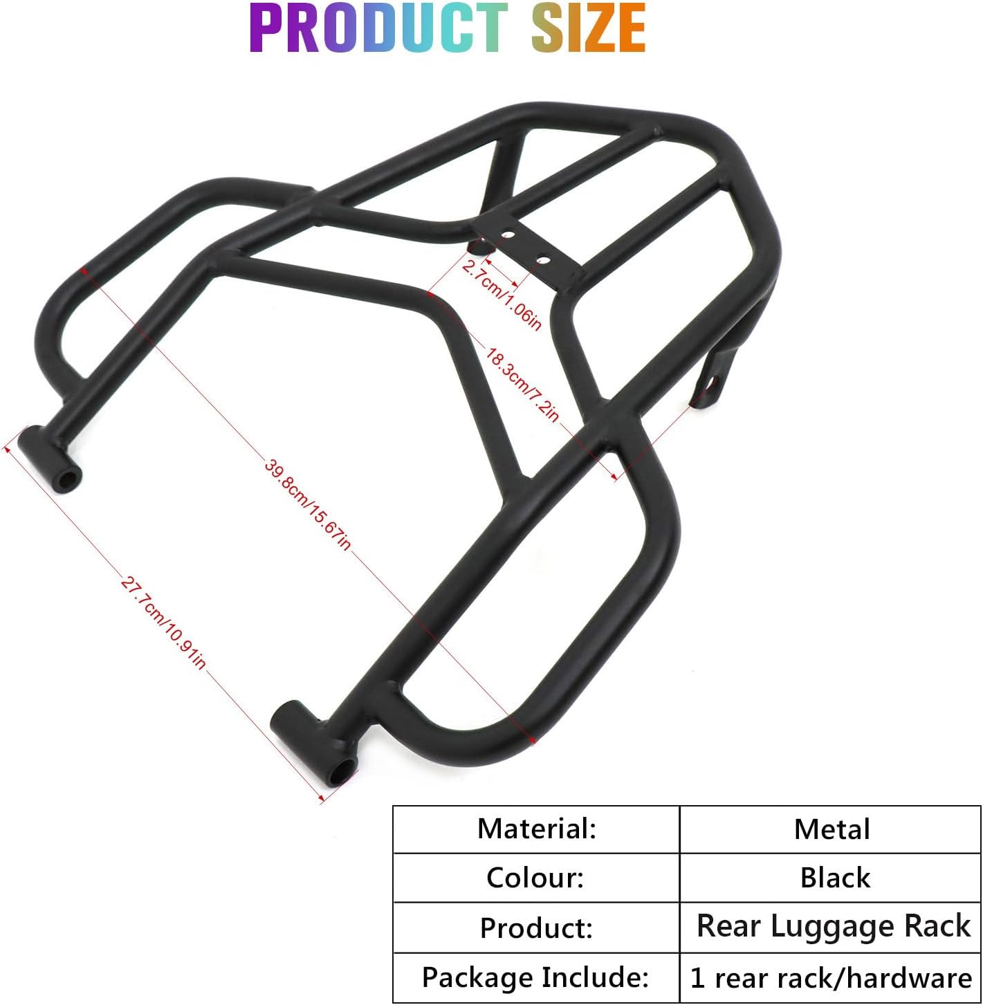 Rear Rack Accessories Compatible with CRF250L Rear Cargo Luggage Pannier Rack with Grab Rail Replacement for Honda CRF250L CRF250M CRF250 Rally 2012-2021
