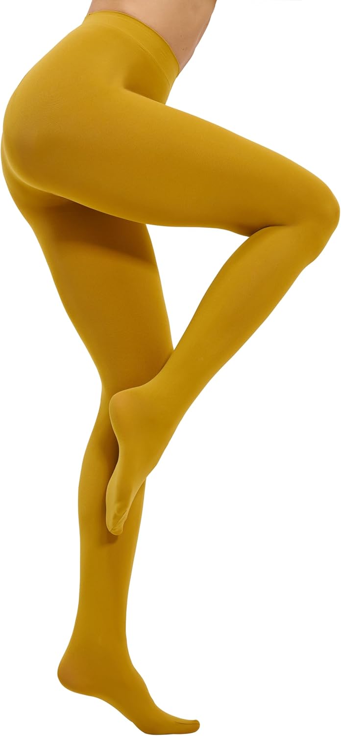 CozyWow Women's 80D Soft Opaque Tights, High Waist Solid Color Womens Tights with 30+ Colors - Image 2