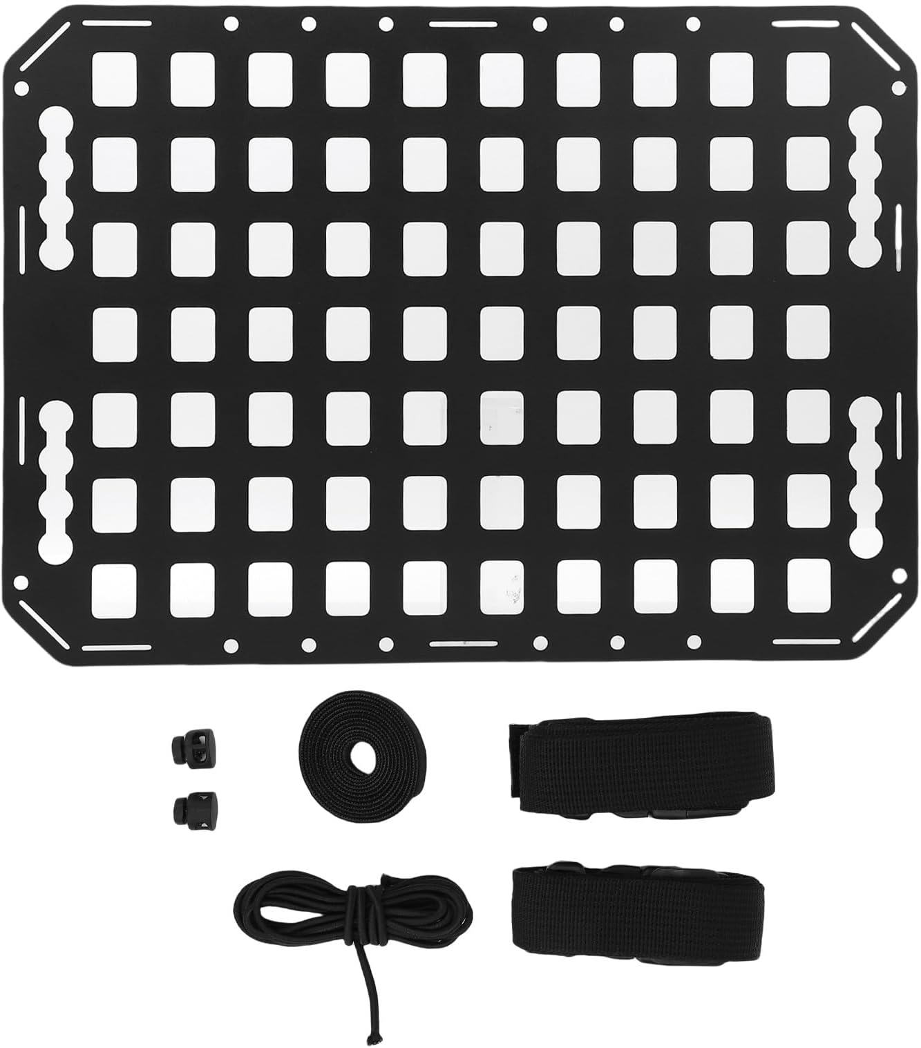 Akozon RV Truck Bed Storage Rack, Truck Bed Aluminum Molle Panel L Track Modular Storage Rack for Pickup SUV RV