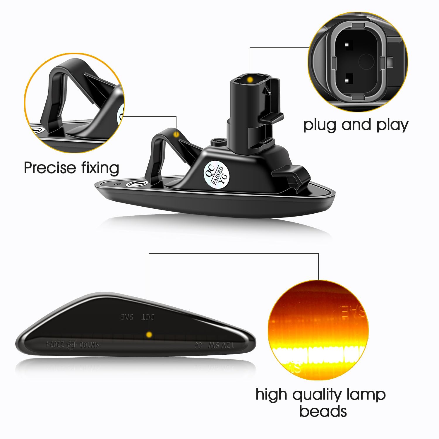 WinPower LED Lampade Indicatori Direzione Laterali Luci Frecce Compatibile con Mazda Atenza GH Premacy CW MX-5 RX-8, ecc, 2 Pezzi