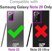 Vista 2 de Asuwish Funda de teléfono para Samsung Galaxy Note 20 5G con protector de pantalla de vidrio templado y soporte delgado para tarjetero, soporte