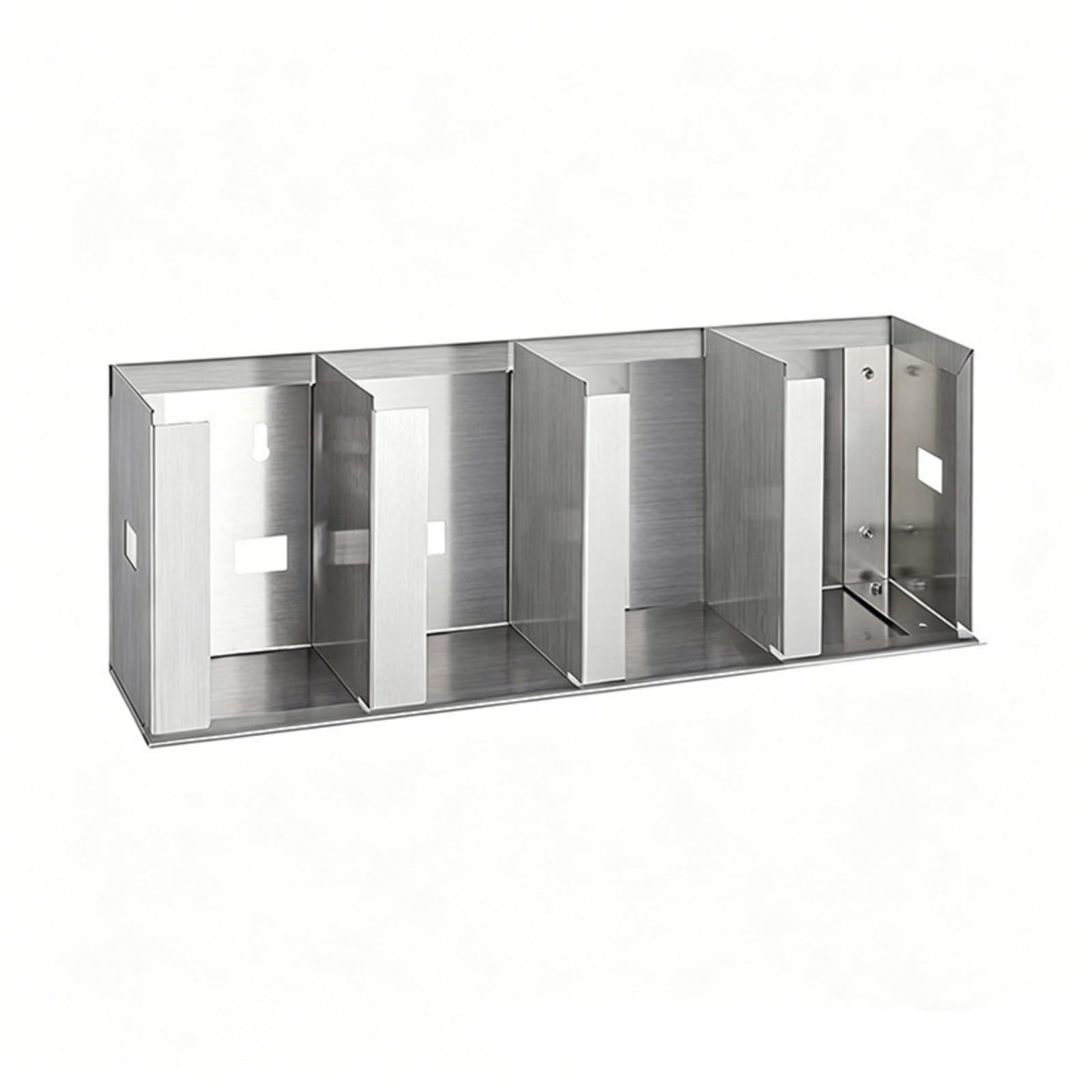 Qianly Porta Coperchi in Acciaio Inox Regolabile Porta Coperchi con Scomparto Salvaspazio Portacoperchi per Operatori di Bar, Ristoratori, Bar, Credenza, 4 Scomparti 50cm