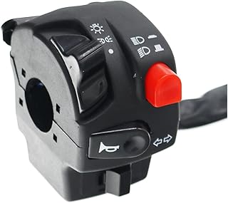 Motorcycle Handlebar Switch, Motorcycle Switches 22mm Motorbike Horn Button Turn Signal Electric Fog Lamp Light Start Handlebar Controller Switch (Color : Left)