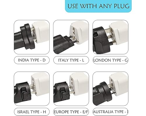 Ceptics Israel Power Adapter Travel Universal Plug,Works In Palestine,Jerusalem,Holy City-Perfect For Charging Your Electronic Devices (Type H)- Safe Grounded Connection-3 Pack (Gp-14-3Pk),White #TOP2