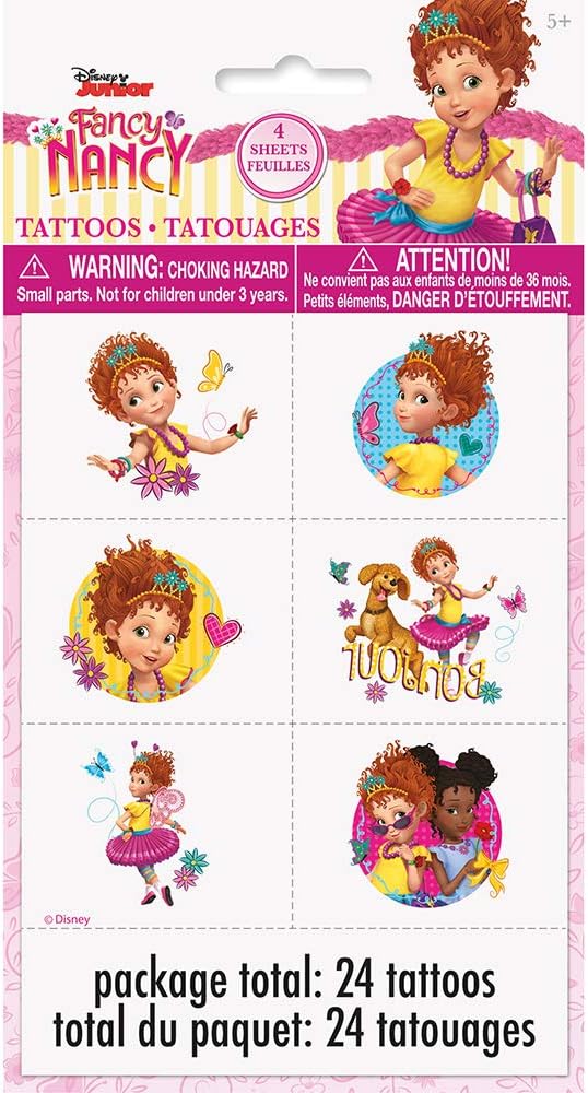 Multicolor Disney Fancy Nancy Tattoos (24 Count) - Perfect Accessory For Every Enchanted Disney Party & Celebration image 2