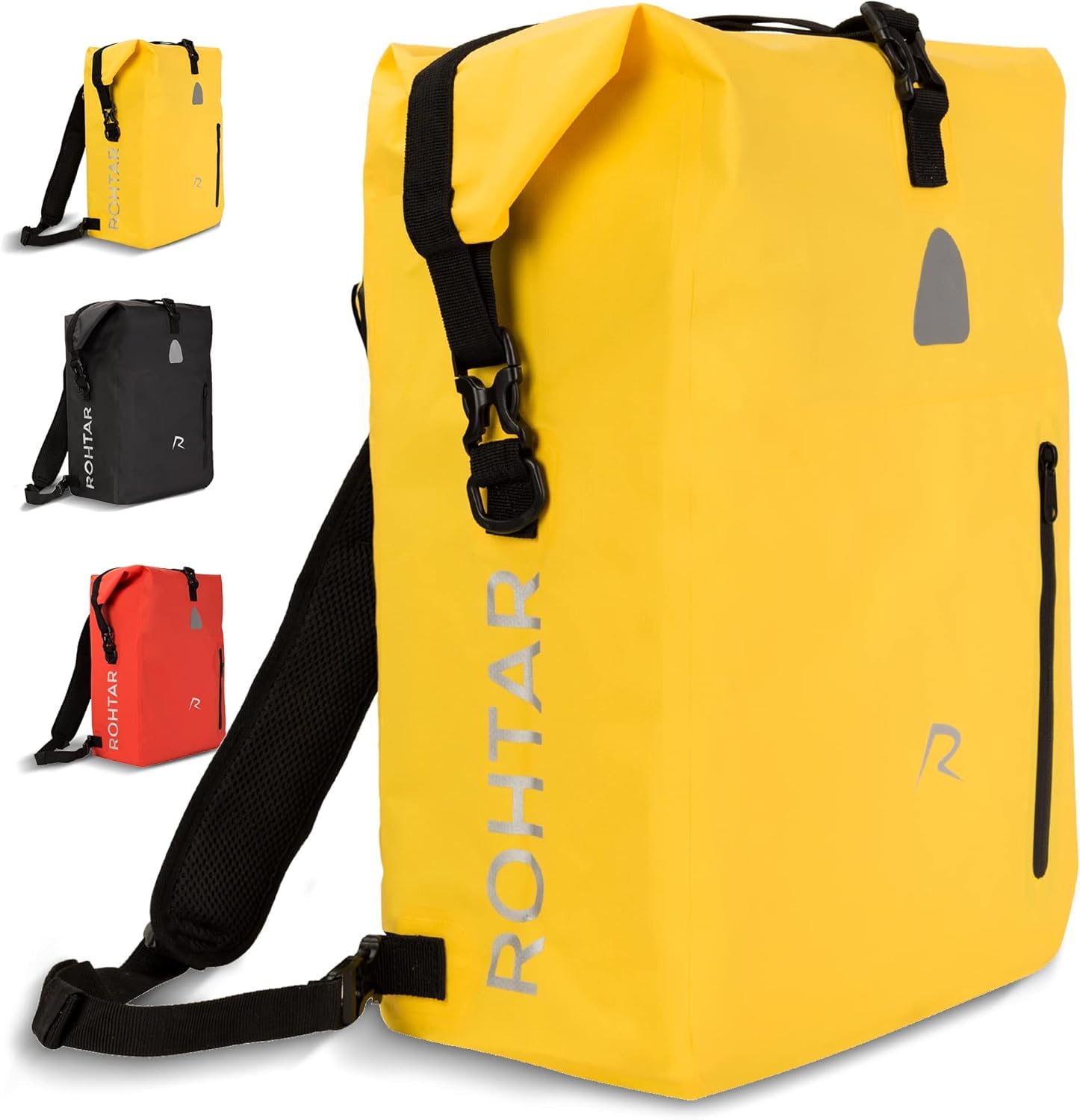 Cecilie Bicycle Pannier Rack Bag & Backpack - Waterproof, 18L (Yellow)