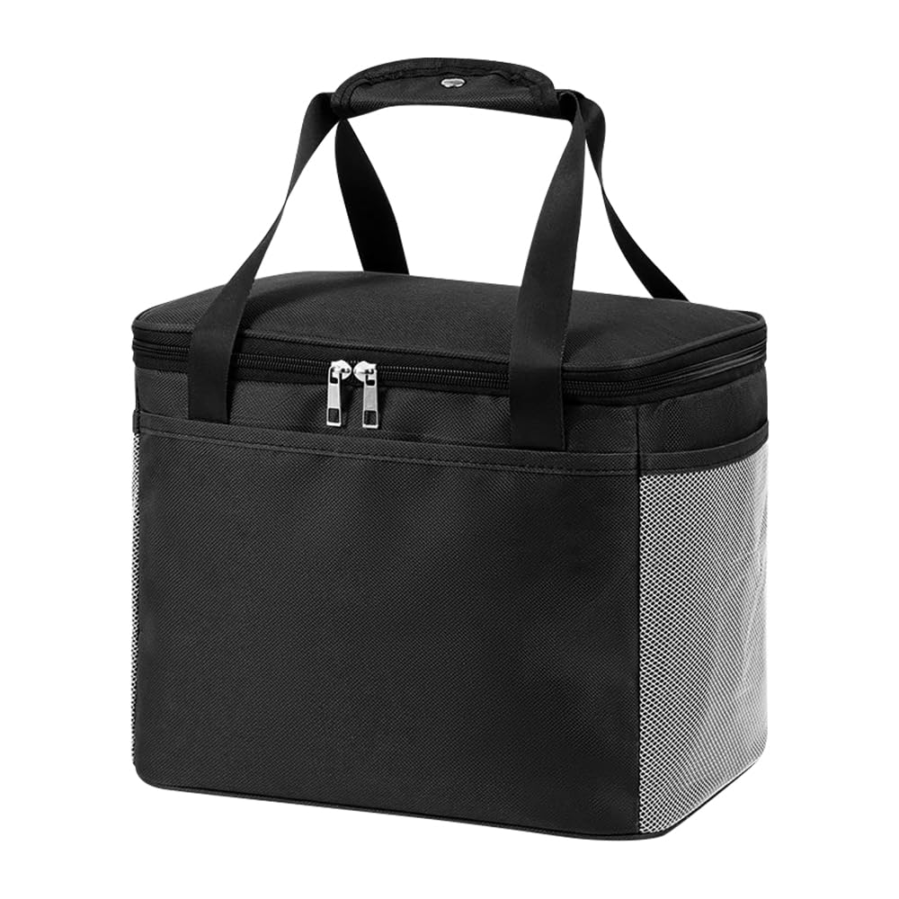 Chyaya Insulated Lunch Bag for Men Women Adult, 14L Large Cooler Bag Lunch Box, Waterproof Leakproof Reusable Lunch Tote Bag for Work, Picnic, Beach, Travel (Black)